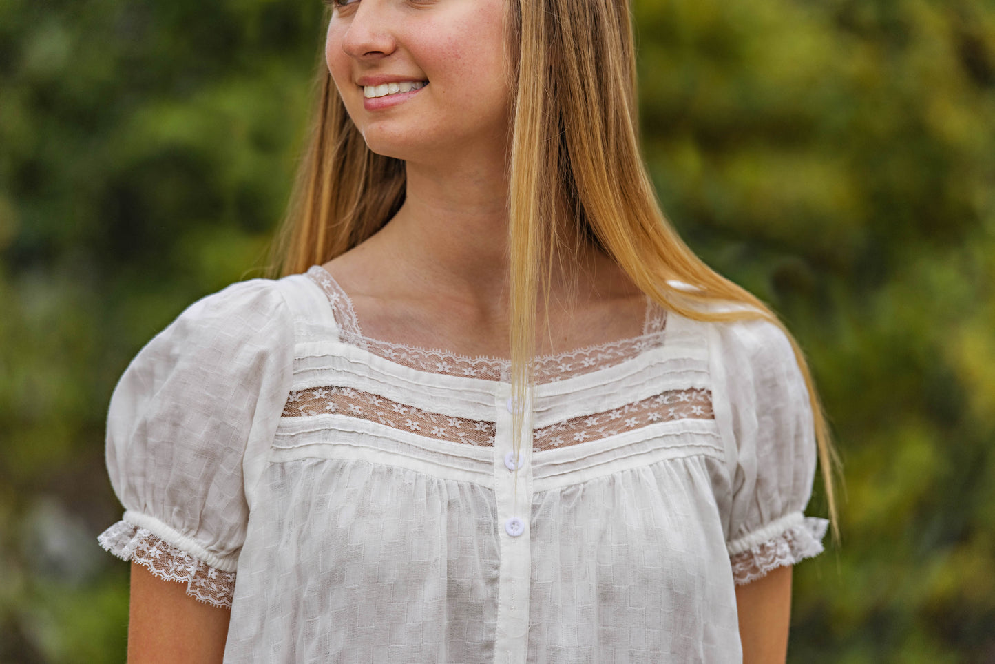 Ivory Cotton Cap Sleeve Nightgown