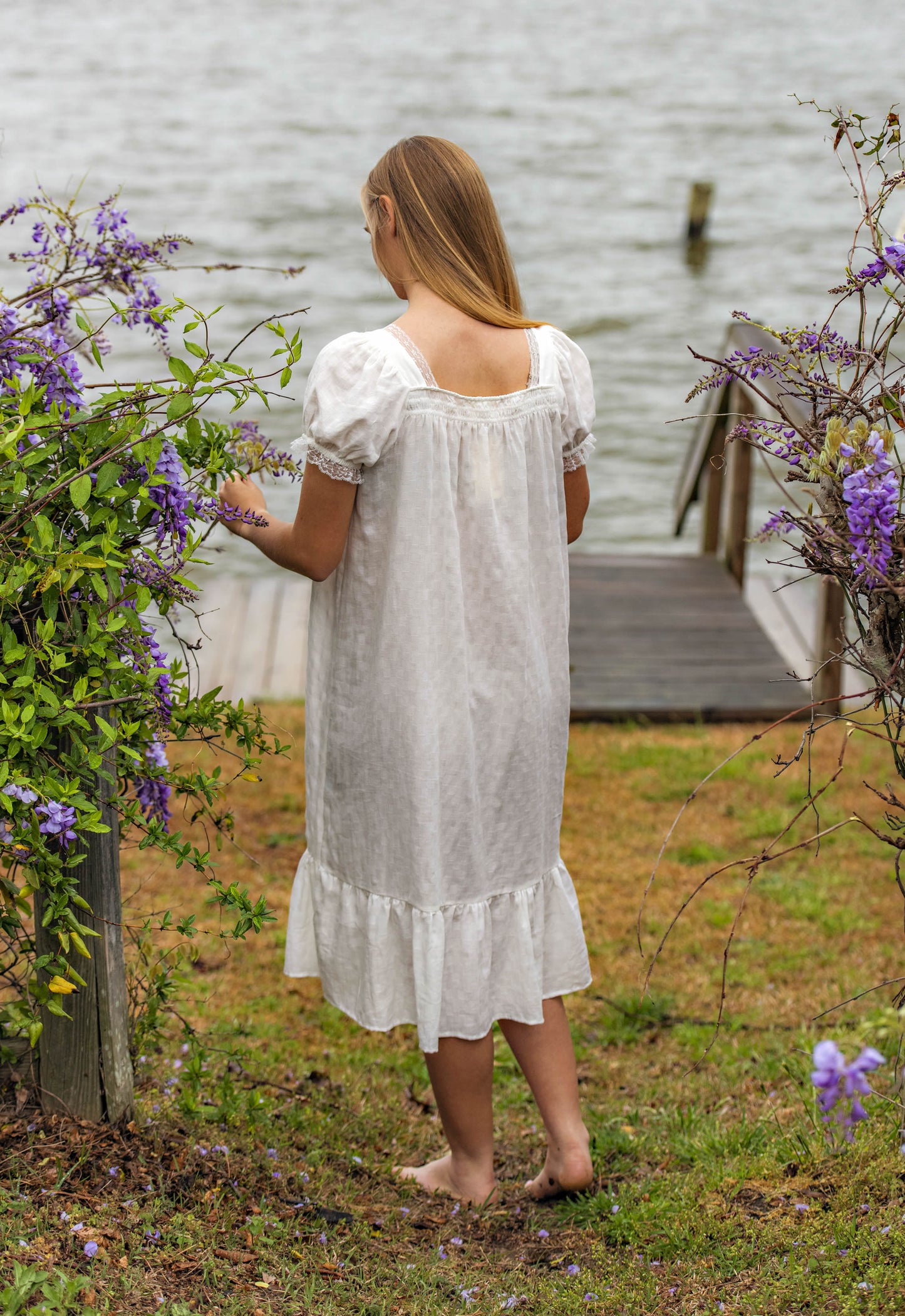 Ivory Cotton Cap Sleeve Nightgown