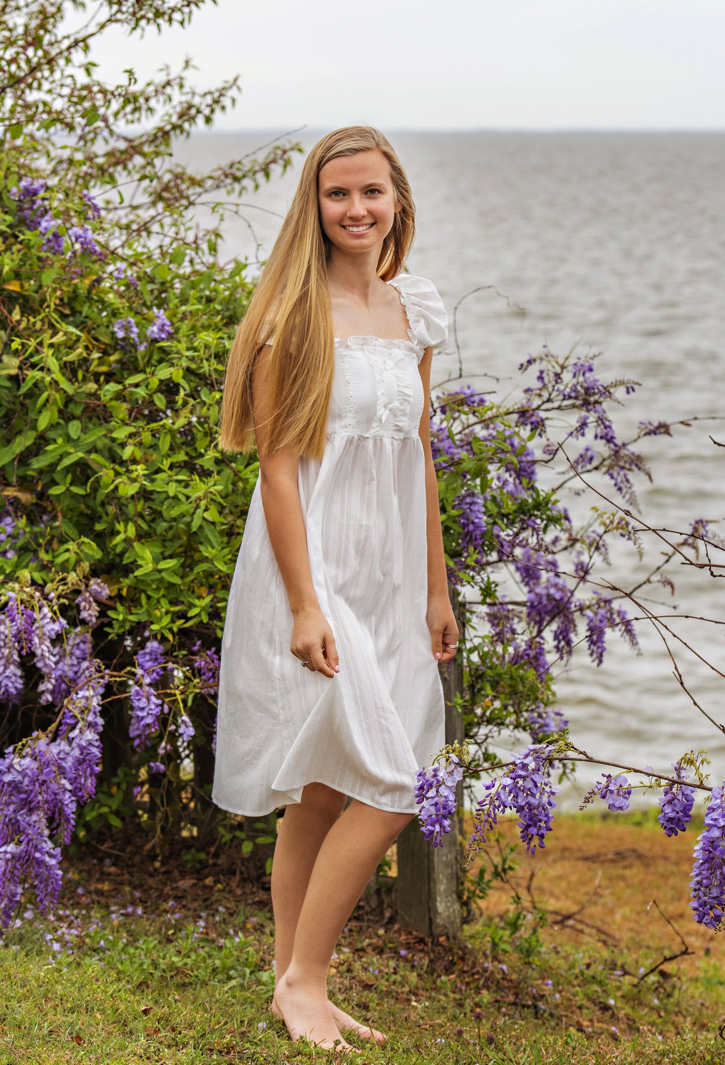 Ruffled Strap Cotton Night Gown