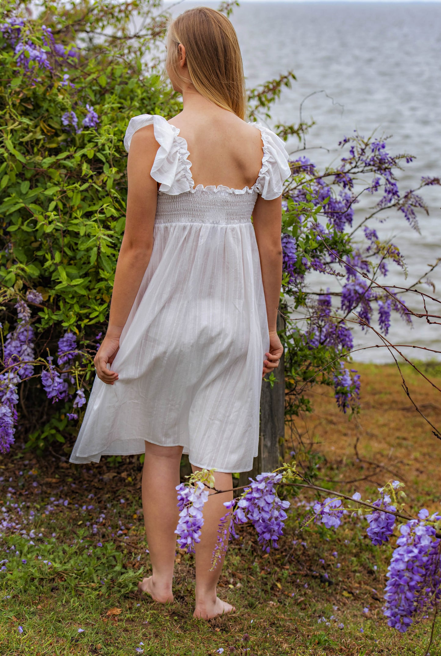 Ruffled Strap Cotton Night Gown