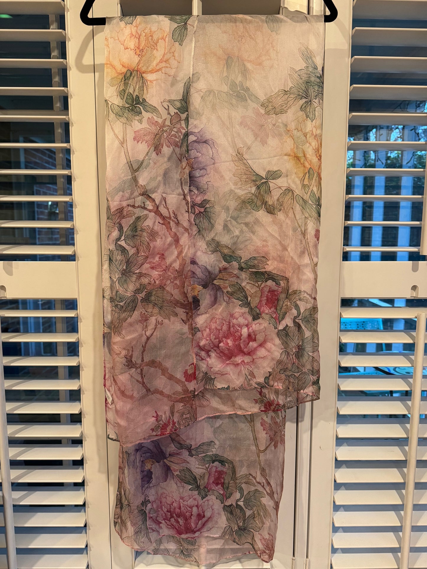 Light Floral Burst Sheer Scarf