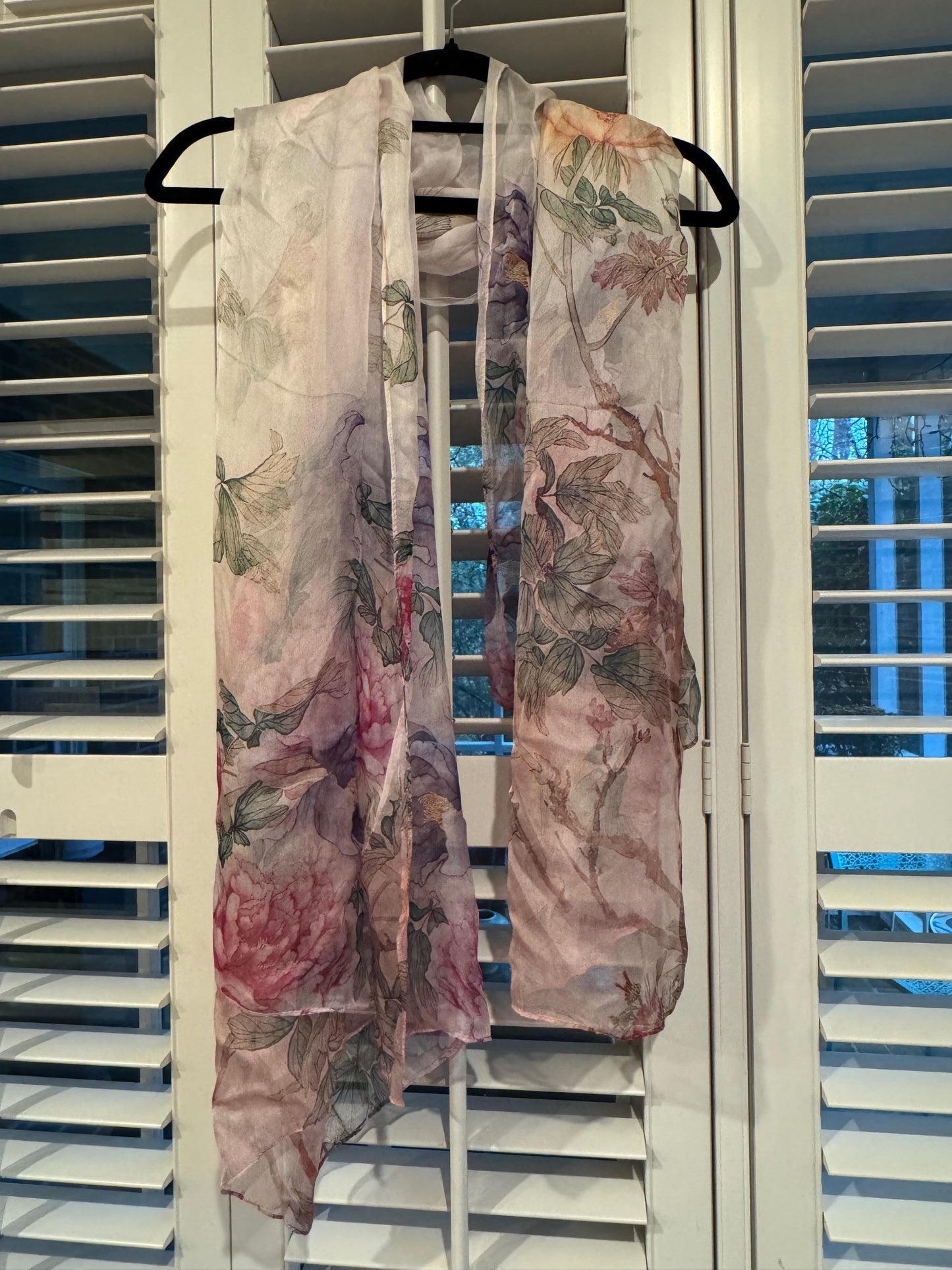 Light Floral Burst Sheer Scarf