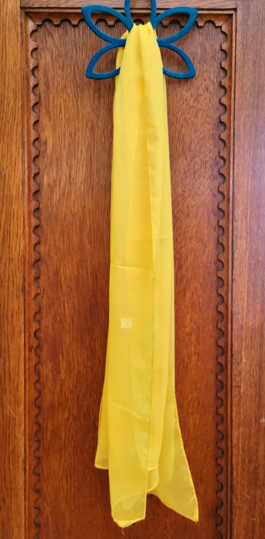100% Silk Scarf in Yellow & White