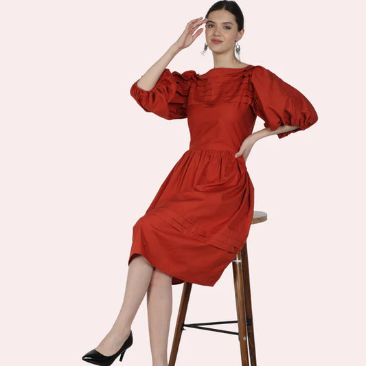 Karolyn Cotton pleated dress